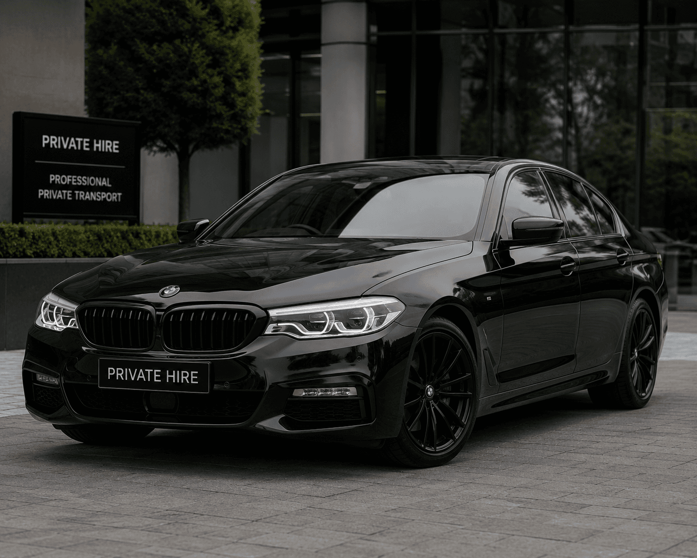 Black luxury private hire car